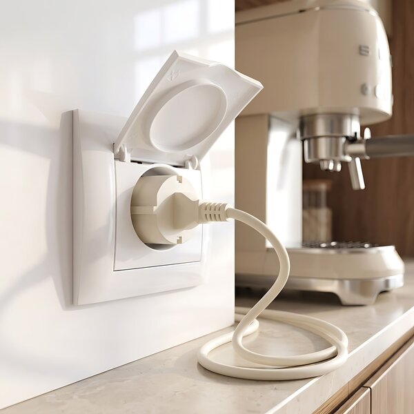 Единичен контакт със заземяване и капаче OSTE JNH005-G White