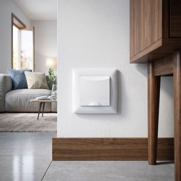 Единичен контакт със заземяване и капаче OSTE JNH005-G White