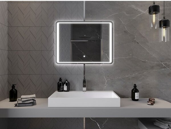 Mexen Zusa осветено огледало за баня 80 x 60 см, LED 6000K, анти-пара - 9808-080-060-611-00