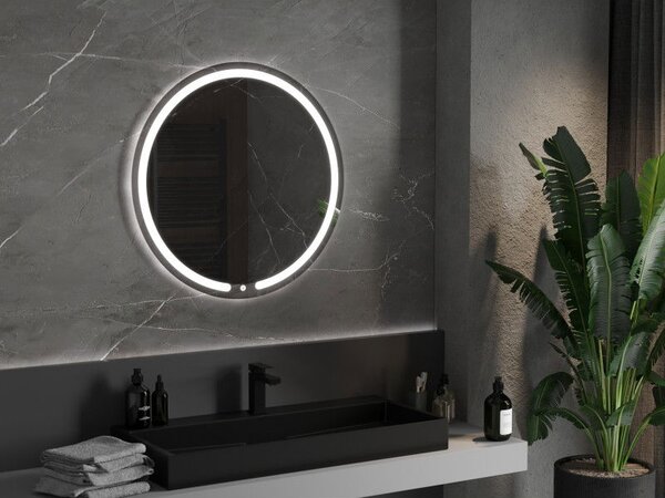 Mexen Rose осветено кръгло огледало за баня, 80 см, LED 6000K, анти-пара - 9810-080-080-611-00