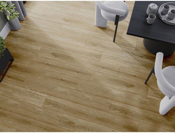 Mexen Manhattan винилови панели 1240 x 182 mm SPC 6,5 mm, подложка IXPE 1,5 mm, 4 V-фуга, дъб
