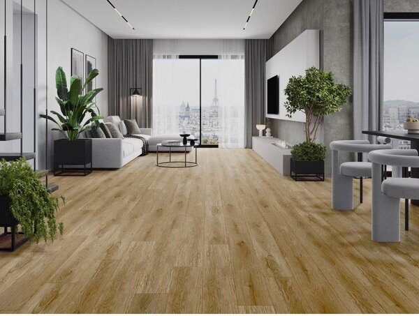 Mexen Manhattan винилови панели 1240 x 182 mm SPC 6,5 mm, подложка IXPE 1,5 mm, 4 V-фуга, дъб