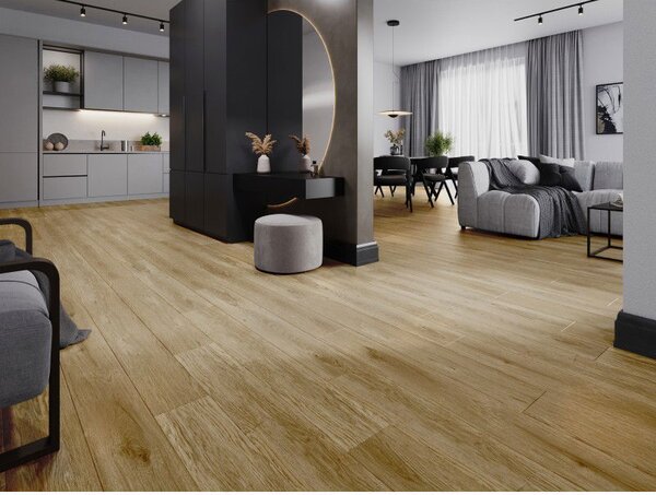Mexen Manhattan винилови панели 1240 x 182 mm SPC 6,5 mm, подложка IXPE 1,5 mm, 4 V-фуга, дъб