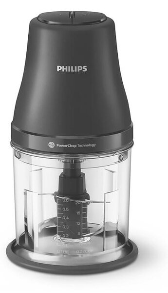 Чопър Philips HR1501/00, 450W, 1 л. вместимост, 2 степени на работа, PowerChop технология, черен