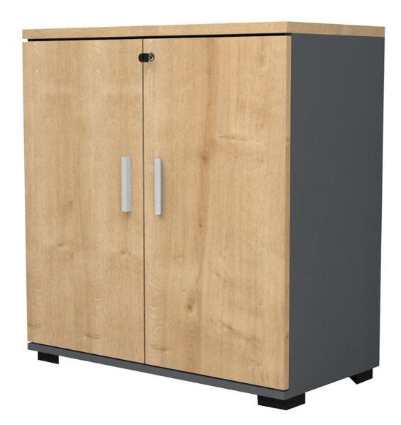 Шкаф за офис документи Venturo TopMebel от меламин в антрацит - дъб 80x40x80cm
