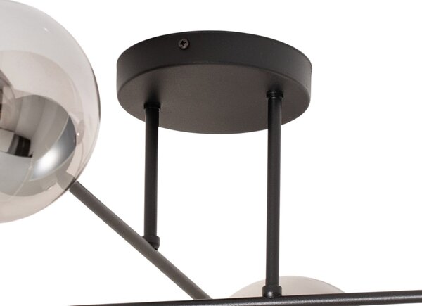EMIBIG LIGHTING Таванна лампа „Glassy“, черна/графитна, 75 x см, 4-лампова, Затъмняване, Черен, Дневна/трапезария, Стъкло, Модерен