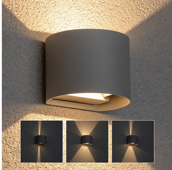 Brilagi - LED Екстериорен аплик RONDO LED/6W/230V сив IP54