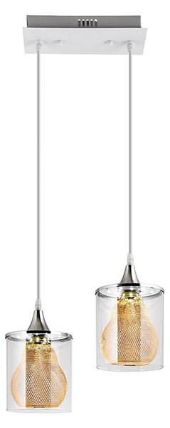 LED Пендел 2xLED/5W/230V бял/прозрачен