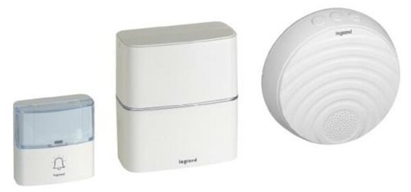 Звънец Legrand 094272, безжичен, 30 мелодии на звънене, обхват до 200m, бял