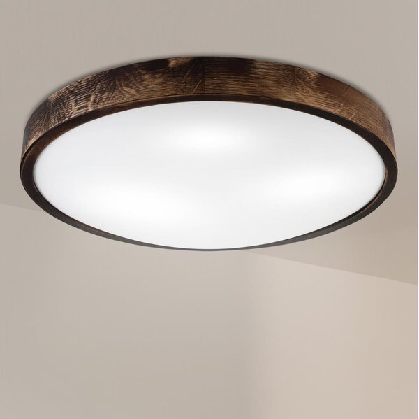 Brilagi - Таванно осветително тяло CARVALHO SLIM SMOKEY 3xE27/60W/230V дъб Ø 47,5 см