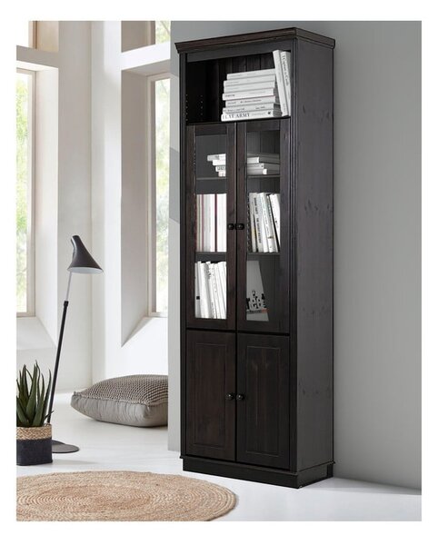 Кафява витрина от масивен бор 74x223 cm Anita – Støraa