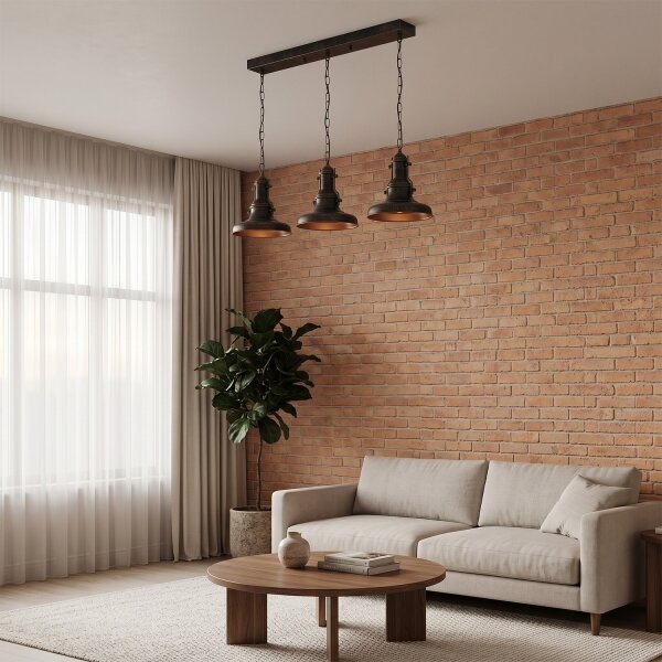 Brilagi - Полилей на верига PYRONIC 3xE27/40W/230V бронзов/патина