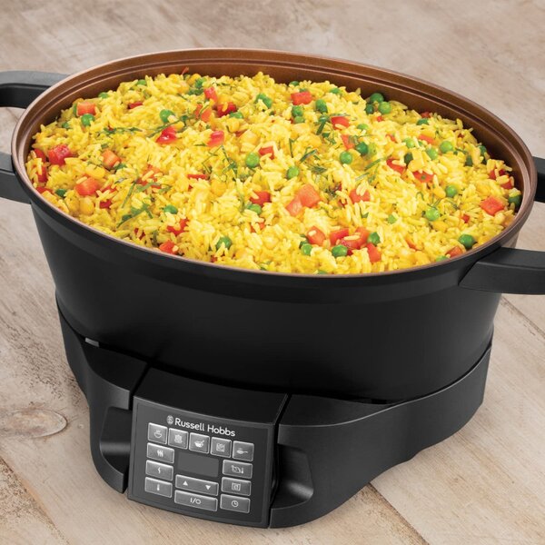 Мултикукър Russell Hobbs Good-to-Go 28270-56, 750W, 6.5 л, 8 програми, Таймер, Размразяване, Лесно почистване, Черен