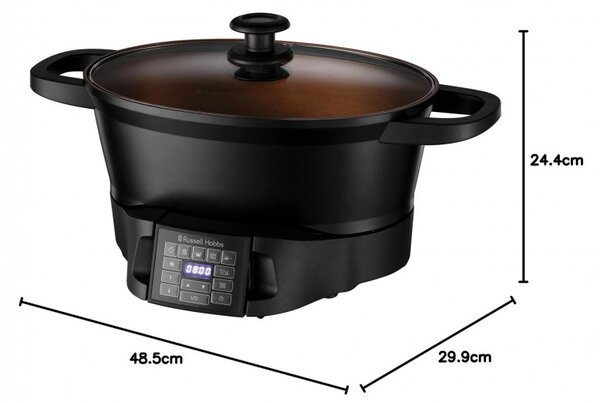 Мултикукър Russell Hobbs Good-to-Go 28270-56, 750W, 6.5 л, 8 програми, Таймер, Размразяване, Лесно почистване, Черен