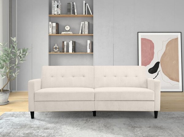 Бял сгъваем диван от рипсено кадифе 82 cm Hartford – Støraa