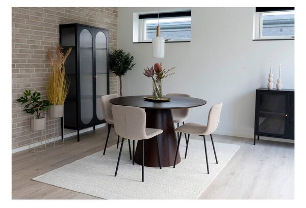 Кръгла маса за хранене с плот от орехово дърво ø 120 cm Bolton - House Nordic