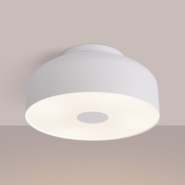 Sollux SL.1677 - Таванно осветително тяло OMIQ 4xE27/15W/230V, диаметър 30 см, бяло