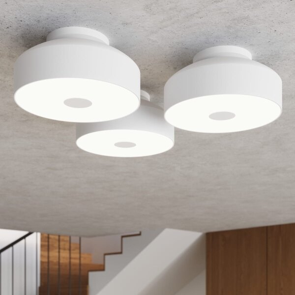 Sollux SL.1677 - Таванно осветително тяло OMIQ 4xE27/15W/230V, диаметър 30 см, бяло