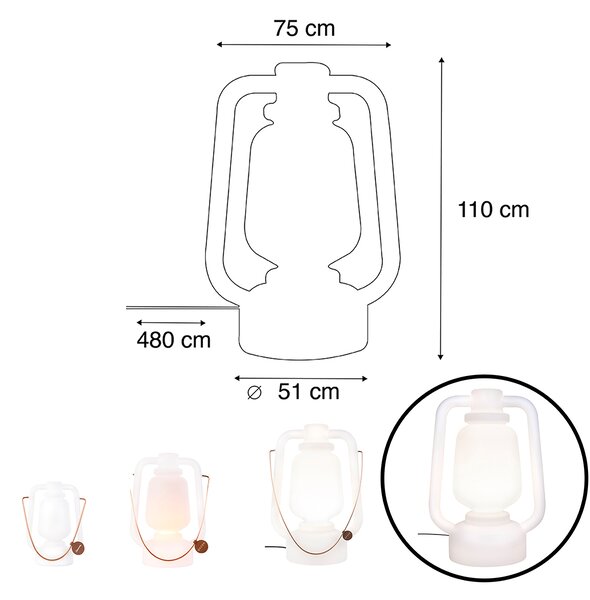 Интелигентна подова лампа бяла 110 см с Wifi G95 - Storm Extra Large