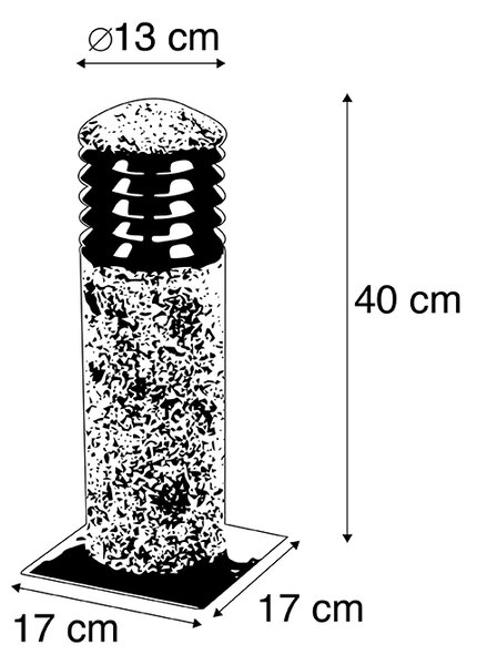Модерна външна лампа гранит 40 см - Happy