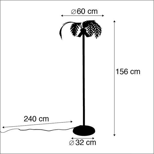 Смарт подова лампа златиста 2-светлинна с Wifi G95 - Botanica