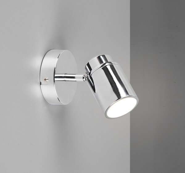 Метален прожектор в лъскаво-сребрист цвят 10x9 cm Angelo - Trio