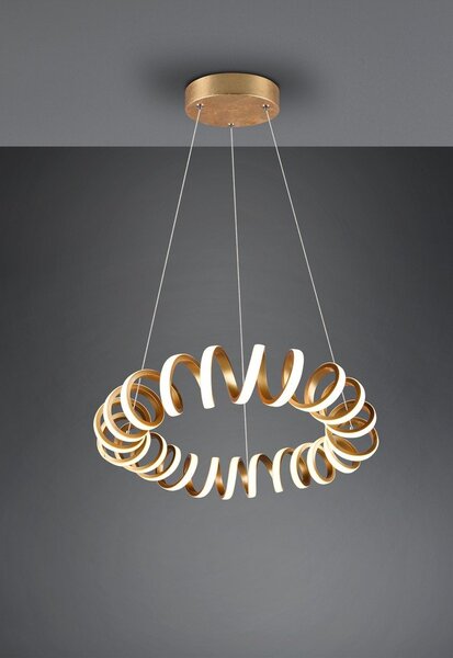 LED висящо осветително тяло златно ø 55 cm Curl – Trio