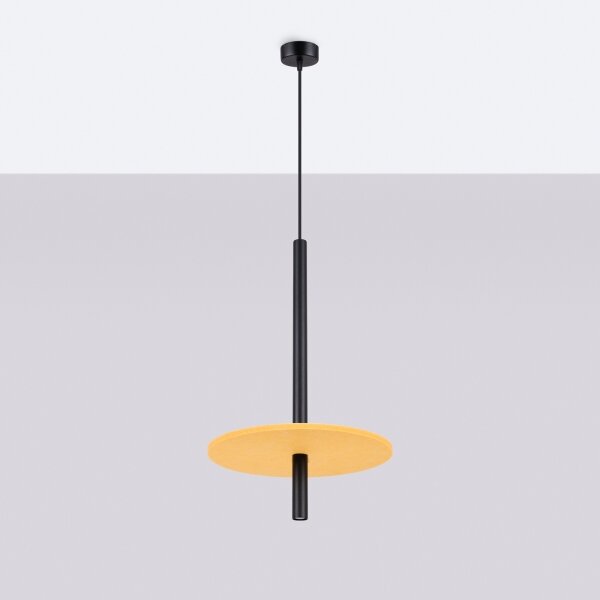 Sollux SL.1880 - Подвесен полилей на кабел FELTRO 1xG9/8W/230V черно/жълто