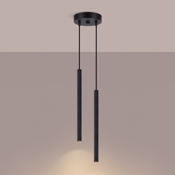Sollux SL.1867 - Полилей на кабел ARCHE 2xG9/8W/230V черен