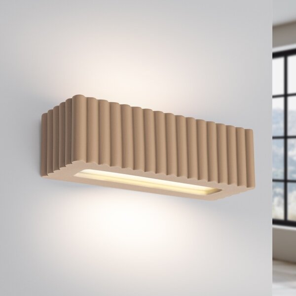 Sollux SL.1887 - Стенно осветително тяло RIGATA 1xE27/15W/230V керамика/таупе