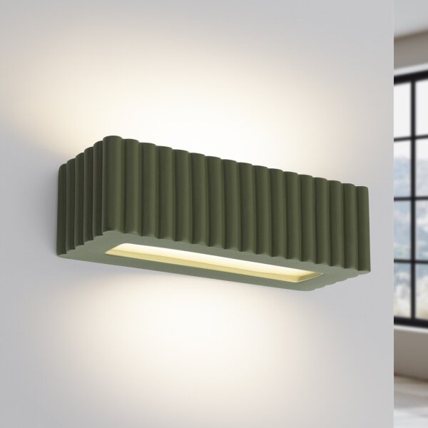 Sollux SL.1888 - Стенно осветително тяло RIGATA 1xE27/15W/230V керамика/зелена