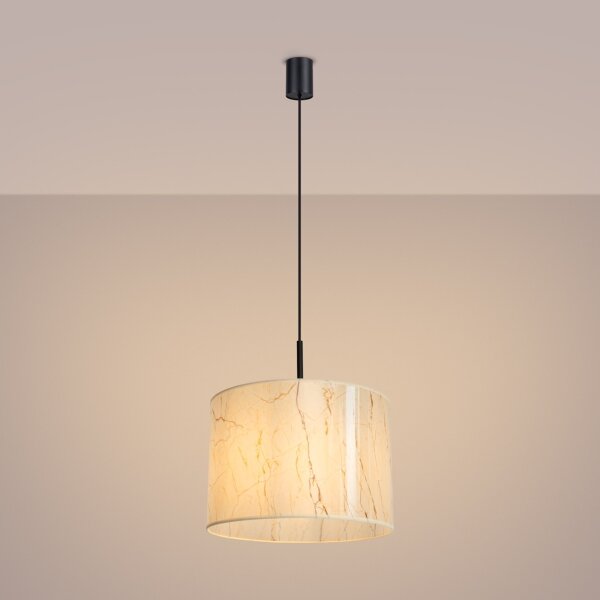 Sollux SL.1850 - Полилей на кабел NEVIA 1xE27/15W/230V Ø 40 см мрамор/бежово