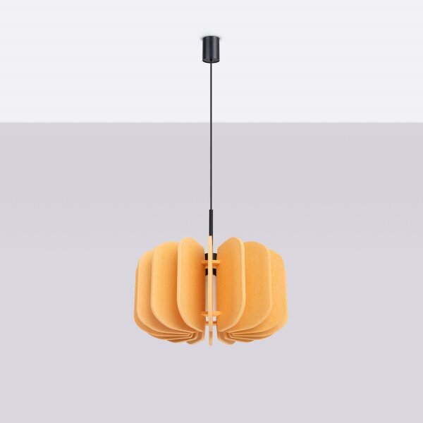 Sollux SL.1861 - Висяща лампа на кабел MULA 1xE27/15W/230V Ø 45 cm жълта