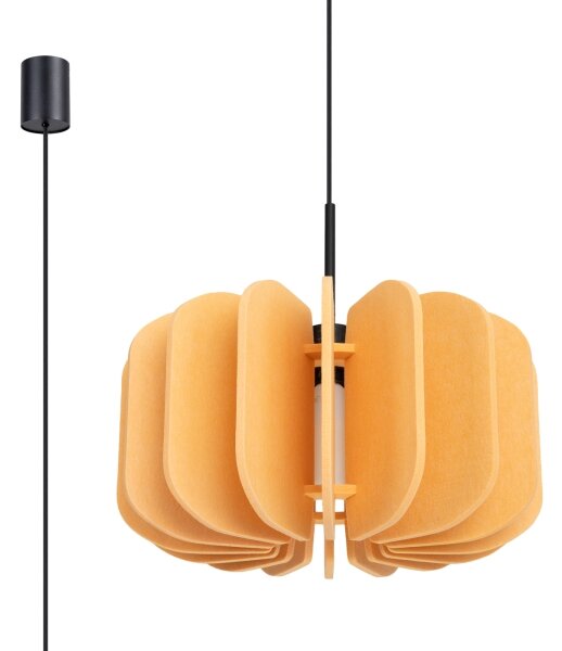 Sollux SL.1861 - Висяща лампа на кабел MULA 1xE27/15W/230V Ø 45 cm жълта