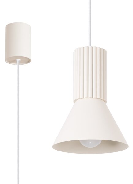 Sollux SL.1870 - Полилей на кабел ESTRIA 1xE14/10W/230V Ø 14 см кремав