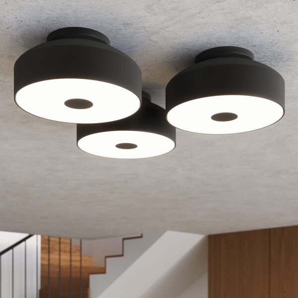 Sollux SL.1678 - Плафон OMIQ 4xE27/15W/230V Ø 30 см черен