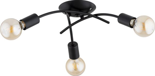 Плафонен полилей TORIZO 3xE27/15W/230V, черен