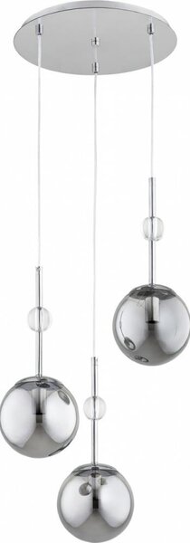 Полилей на кабел ARVENA 3xE14/10W/230V лъскав хром/черен/опушен