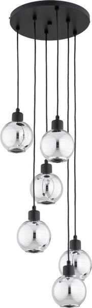 Полилей на кабел ARVENE 6xE27/15W/230V черен/лъскав хром