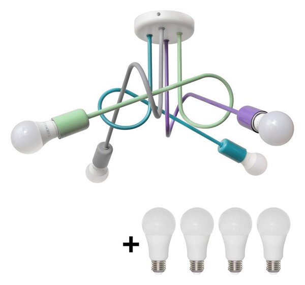 LED Полилей за повърхностен монтаж OXFORD 4xE27/10W/230V