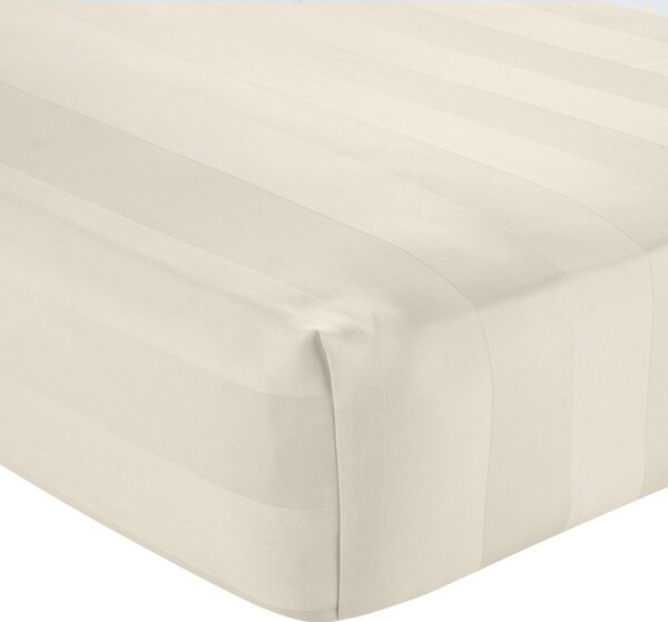 Кремав еластичен сатенен чаршаф 90x190 cm So Soft Satin Stripe – Catherine Lansfield