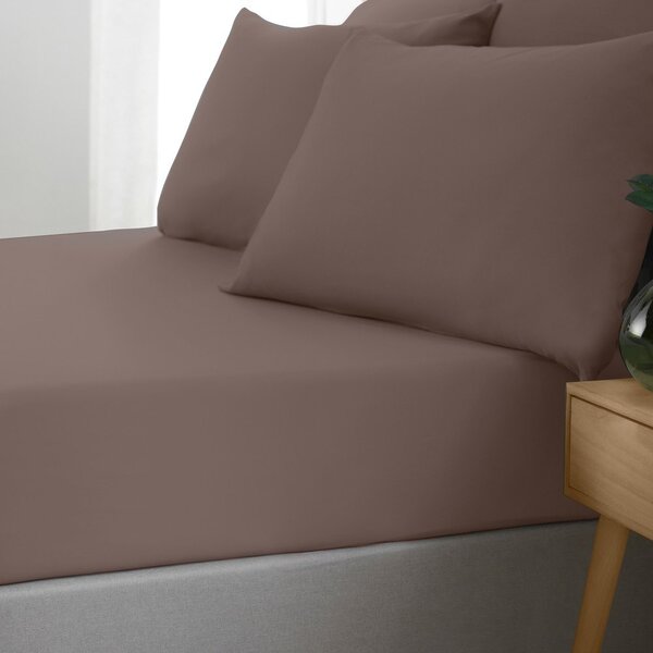 Тъмнокафяв еластичен чаршаф 90x190 cm So Soft Non Iron – Catherine Lansfield
