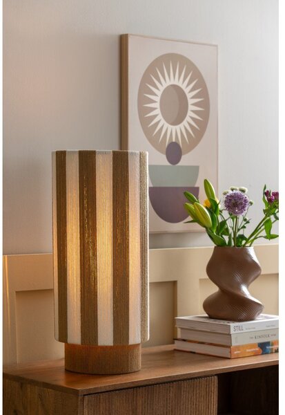 Бяла/в естествен цвят въжена настолна лампа (височина 58 cm) Vienna Stripes – Leitmotiv