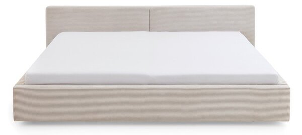 Бежово двойно легло 200x240 cm тапицирано с място за съхранение с включена подматрачна рамка Cube – Meise Möbel