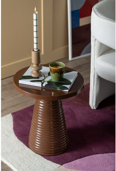 Метална кръгла странична масичка ø 40 cm Catania Ribbed – Leitmotiv