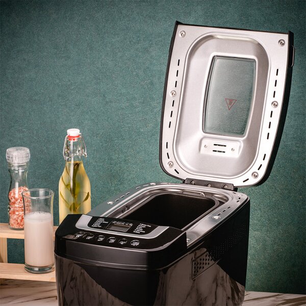 Хлебопекарна с 2 бъркалки Oliver Voltz OV51446B, 800W, 12 програми, LCD дисплей, Таймер, Черен