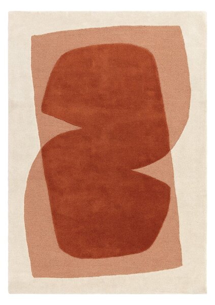 Оранжев/бежов ръчно изработен вълнен килим 120x170 cm Kinney – MADE