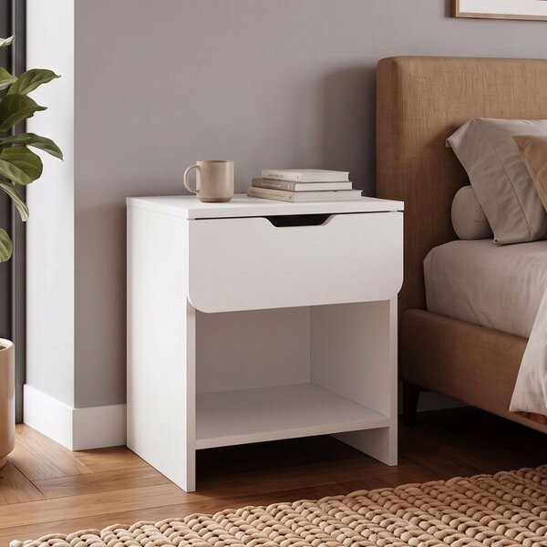 Mida TopMebel меламиново нощно шкафче в бял цвят 45x40x52см