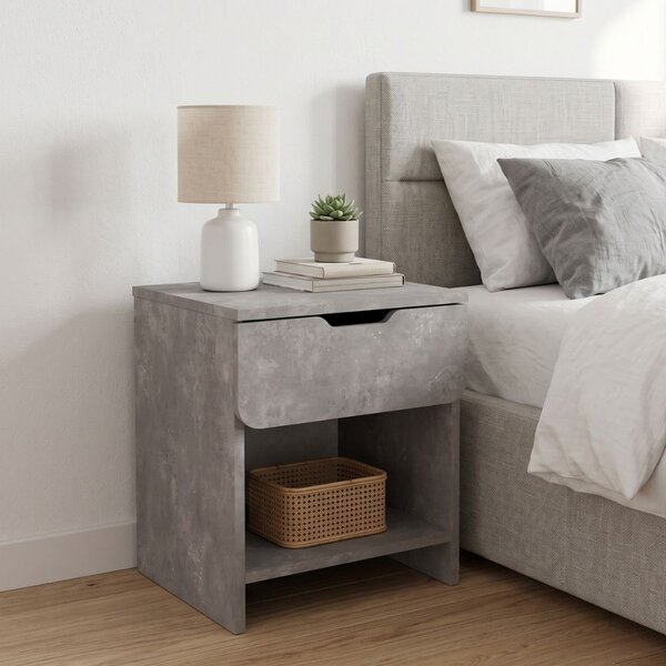 Mida TopMebel меламиново нощно шкафче в цвят бетон сив 45x40x52см