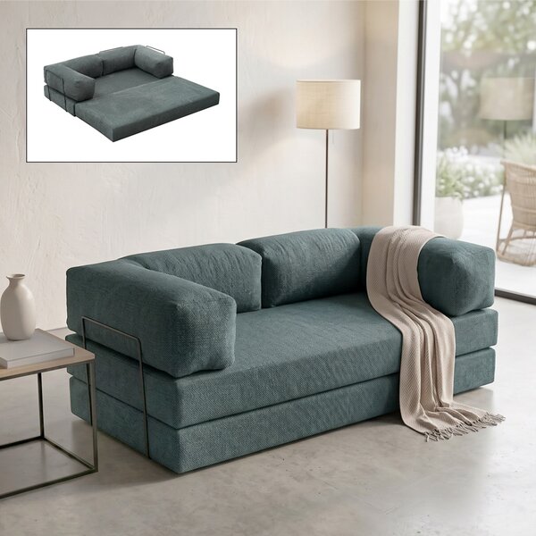 Comfort TopMebel тапициран триместен разтегателен диван в ментово зелен цвят 190x95x75cm